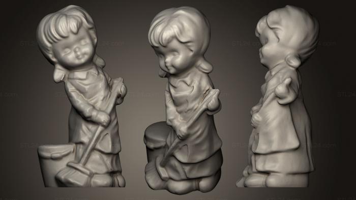 Miscellaneous figurines and statues (Cleaning girl, STKR_0510) 3D models for cnc